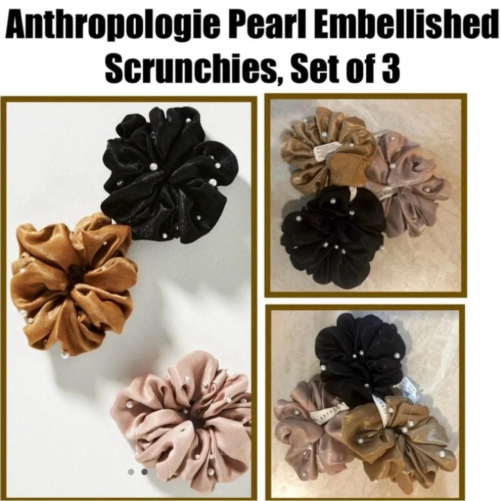 Anthropologie Pearl Scrunchies